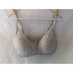 Victorias Secret Light Blue Lace Push-Up Bra 36DD Adjustable Straps Hook & Eye C